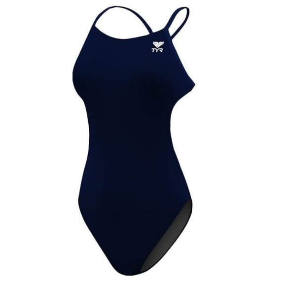 NOT AVAILABLE.        NEW (40) Navy TYR Durafast Elite Cutoutfit Swimsuit - Picture 1 of 4